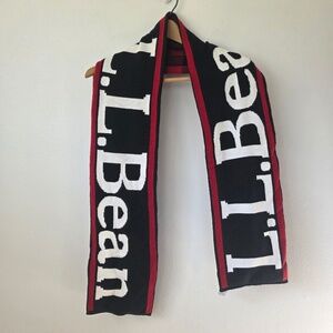 LL Bean Reversible Buffalo Plaid/Logo Winter Scarf - One Size